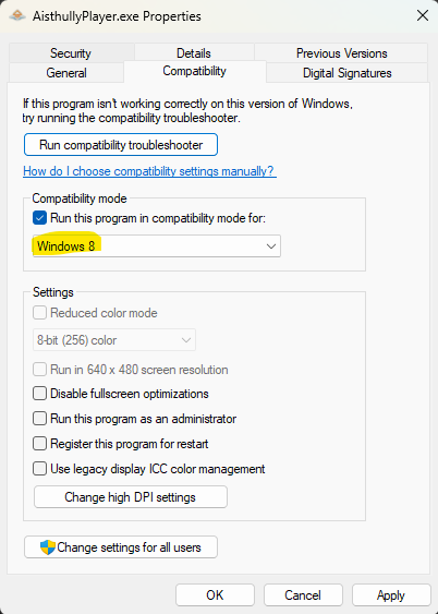 Windows 8 Compatibility Mode Instructions
